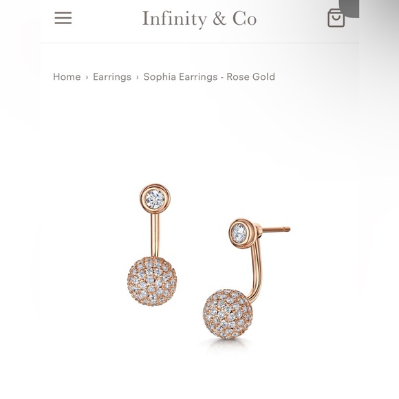 Infinity&Co 2 Pairs Of Jacket Pierced Earrings, Rose Gold. Brand New. - Picture 5 of 7